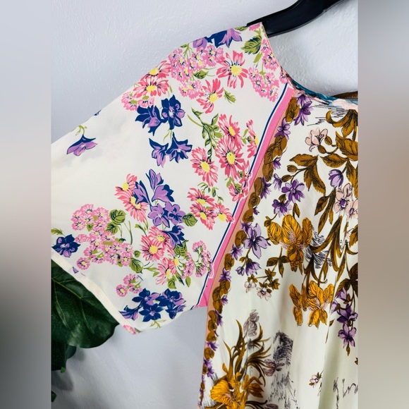 NWT Pink Gold Floral Maxi Duster Baroque Elegant Shabby Chic Dress - Picture 5 of 9